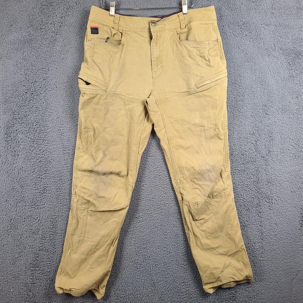 Brunt Workwear Mens Tan Canvas Utility Cargo Pants 36x31 Carpenter Trousers